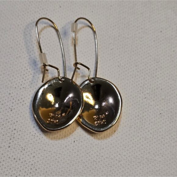 Robert Lee Morris Hammered Gold Tone Earrings New - Picture 6 of 6
